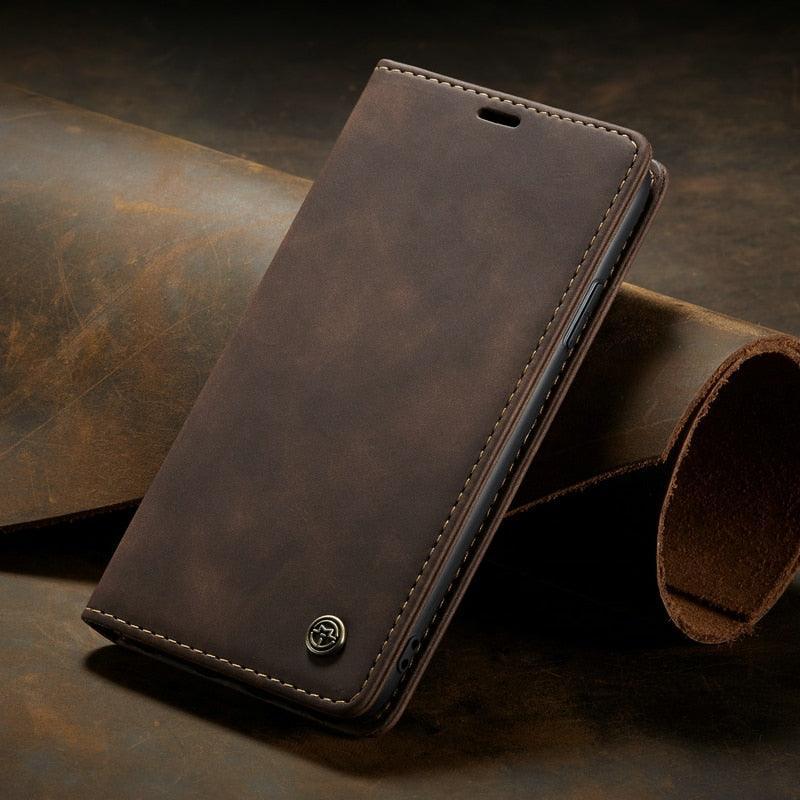 Leather Case For iPhone 14 13 11 12 Mini Pro XS XR Max Luxury Magnetic Flip Phone Case For iPhone Business Classic Wallet Cover Leather Magnetic Flip Back Stand Case/Cover