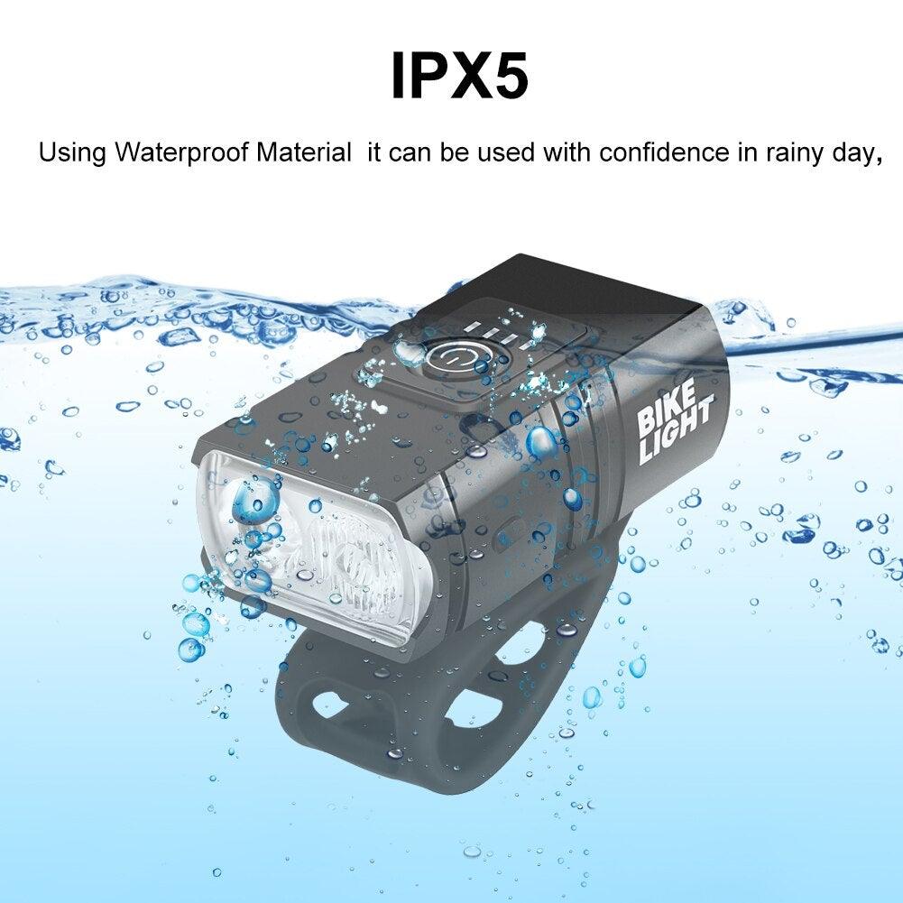 LED Bicycle Light Front USB Rechargeable 1000 Lumen Bike Front Lamp Mountain Bicycle Headlight Adjustable Lightness And Flashlight With Waterproof IPX5 And Large Capacity Battery