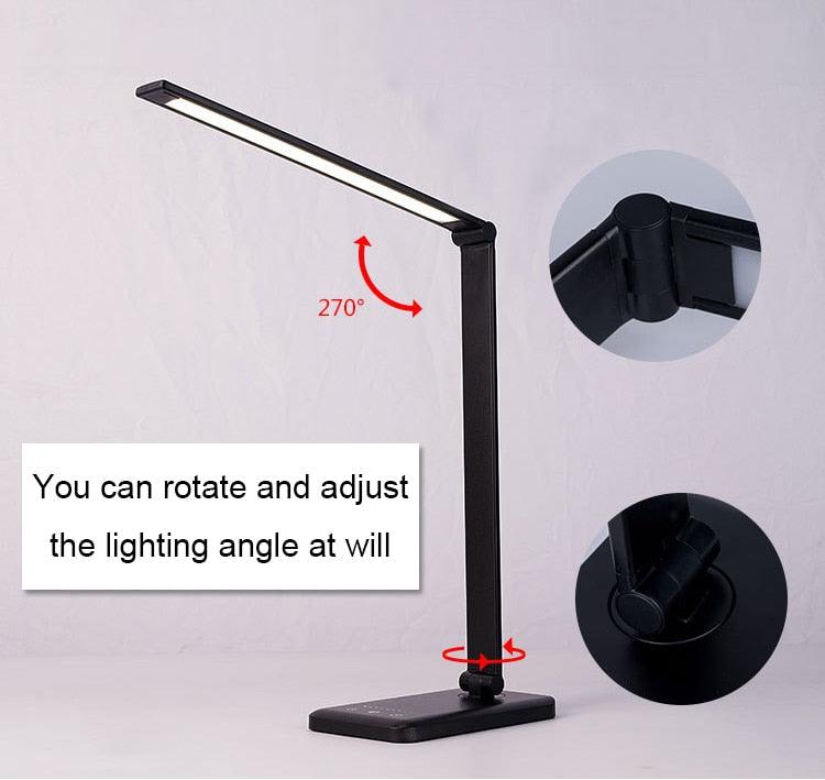 Led Desk Lamps USB Eye-Protection Table Lamp 5 Dimmable Level Touch Night Light For Bedroom Bedside Reading Decorative Table Lamp Cute Study Lamps for Bedroom Décor