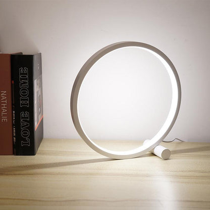 LED Table Lamp Bedroom Bedside Lamp Round Acrylic Living Room Lamp Reading Lamp Black/white Touch Control Dimmable Night Light Decorative Table Lamp Cute Study Lamps for Bedroom Décor