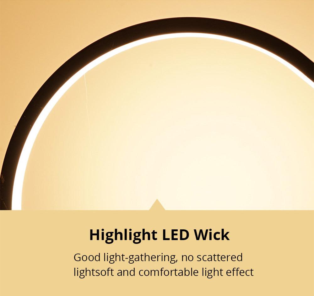 LED Table Lamp Bedroom Bedside Lamp Round Acrylic Living Room Lamp Reading Lamp Black/white Touch Control Dimmable Night Light Decorative Table Lamp Cute Study Lamps for Bedroom Décor