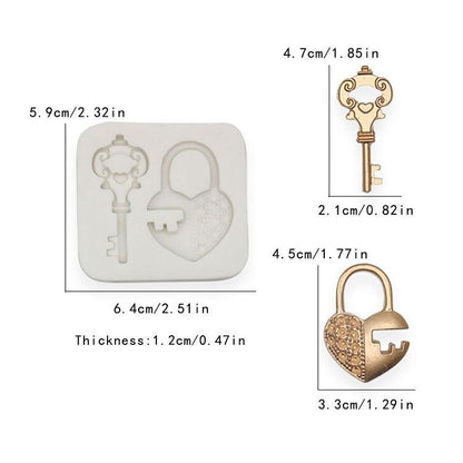 Loving Heart Lock Key Silicone Mold For Chocolate Candy Cake Decoration Plaster Ornaments Fondant Mould Kitchenware Baking Heart Lock Key Silicone Mold