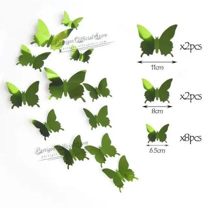 Luxury 3D Wall Stunning 12Pcs 4D Hollow Butterfly Wall Sticker Home Decoration Wall Stickers wedding Party Wedding Decors Butterfly Kids Room Decors