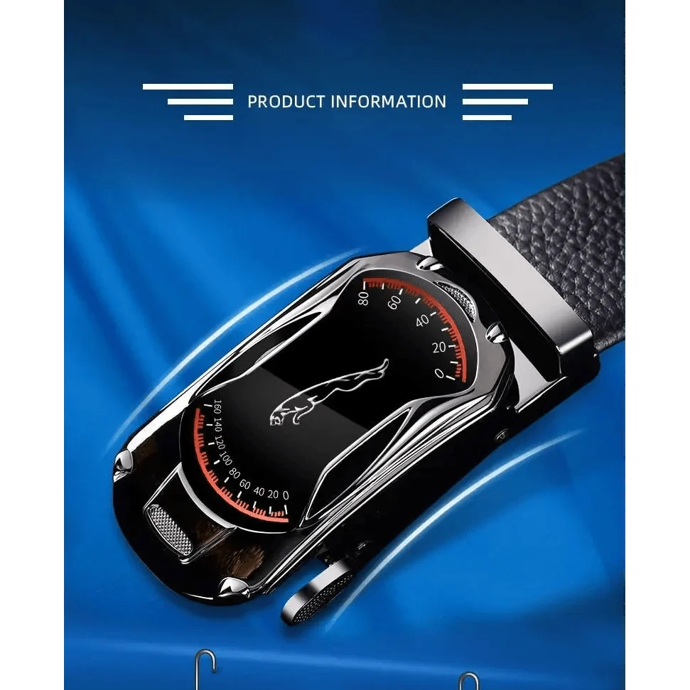 Luxury Automatic Black Genuine Leather Business Belt For Men New Fashion High Quality Black Belts