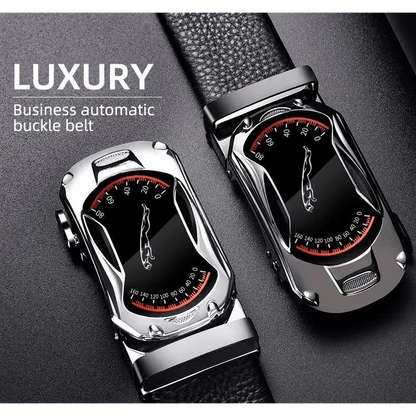 Luxury Automatic Black Genuine Leather Business Belt For Men New Fashion High Quality Black Belts