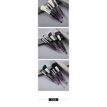 Luxury Cosmic Color New Luxury Crystal Makeup Brushes Powder Foundation Eyeshadow Eyebrow Cosmetics for Face Fan Make Up Brush Set