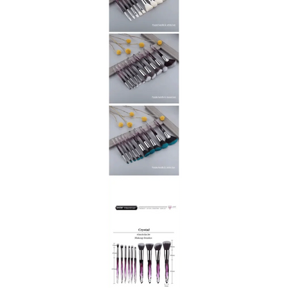 Luxury Cosmic Color New Luxury Crystal Makeup Brushes Powder Foundation Eyeshadow Eyebrow Cosmetics for Face Fan Make Up Brush Set