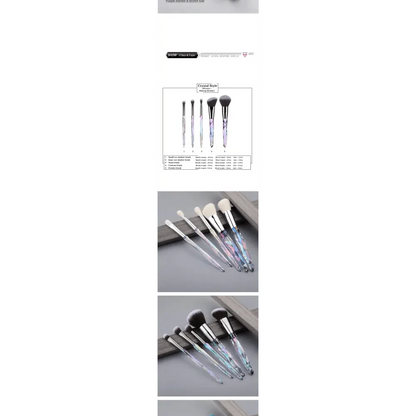 Luxury Cosmic Color New Luxury Crystal Makeup Brushes Powder Foundation Eyeshadow Eyebrow Cosmetics for Face Fan Make Up Brush Set