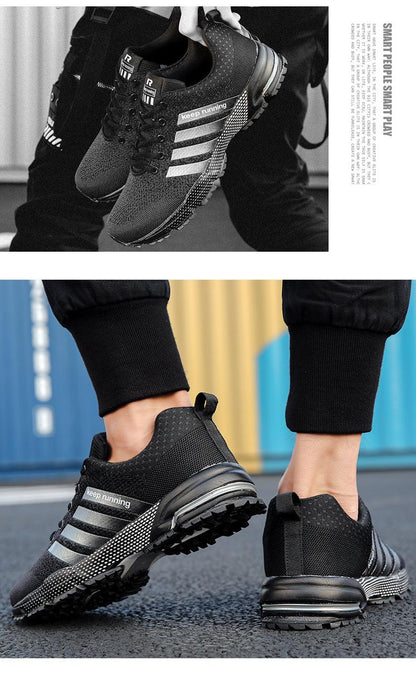 Luxury Sport Mens Sneakers Mesh Breathable Casual Men Shoes Comfortable Non-Slip Shock Absorption Light Outdoor Walking Comfortable Running Sneakers