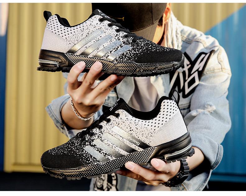 Luxury Sport Mens Sneakers Mesh Breathable Casual Men Shoes Comfortable Non-Slip Shock Absorption Light Outdoor Walking Comfortable Running Sneakers