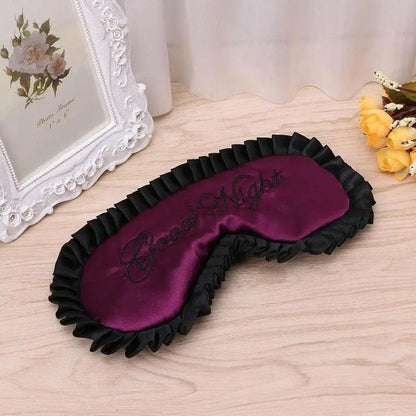 Luxury Women Silk Sleep Eye Mask Soft Ladies Ultra Lightweight Adjustable Strap Eye Mask Night Blindfold