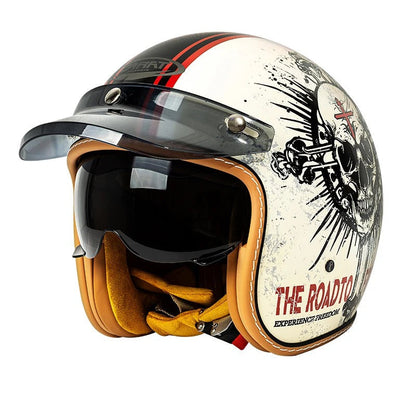 The Street King - Vintage Open Face Helmet - DOT & ECE Approved
