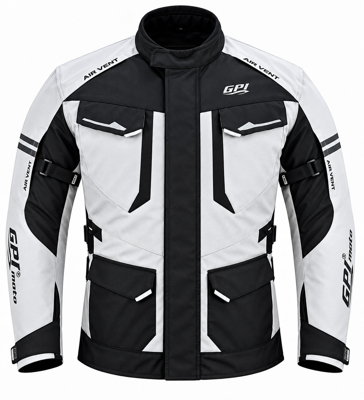 Men’s All-Season 7 Pockets Waterproof High Premium Quality Motorcycle Jacket – Beach/Black