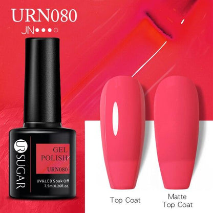 Matte Pink Blue Gel Nail Polish Semi Permanent LED Nail Art Design Elegant Warm Colors For Womens