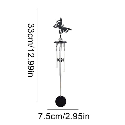 Memorial Butterfly Wind Chimes Angel  Wings Flying Bird Wind Chimes Garden Art Wings Wind Chime Patio Hummingbird Wind Chime Garden Hanging Decoration Outdoor Large Chimes For Patio  Porch Yard Black