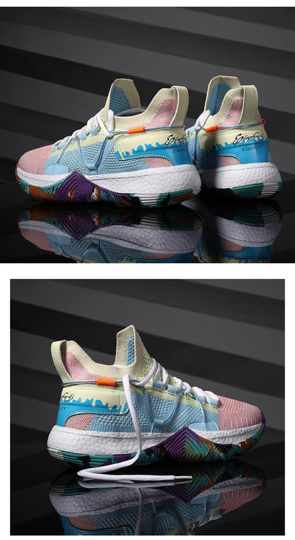 Men Breathable Basketball Shoes Shockproof High Top Sneakers Cushioning Sport Shoes Outdoor Training Ankle Boots Lightning Professional Anti Slip Sports Shoes For Running Walking Sport