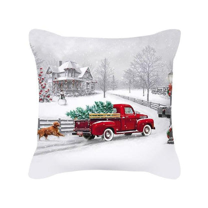 Merry Christmas Cushion Covers Snowman Christmas Santa Pillow Covers Santa Claus Pillow Covers Christmas Tree Santa Deer Printed Pillow Cover Home Decor Pillowcase For Couch 45X45CM