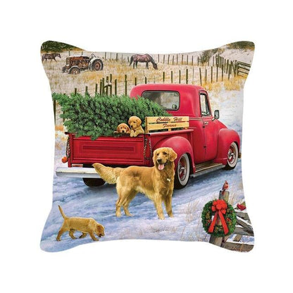 Merry Christmas Cushion Covers Snowman Christmas Santa Pillow Covers Santa Claus Pillow Covers Christmas Tree Santa Deer Printed Pillow Cover Home Decor Pillowcase For Couch 45X45CM