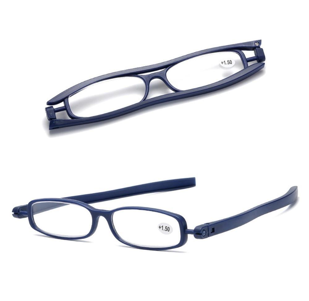 Mini Design Reading Glasses For Men Women Rotating Small Oval Presbyopia Eyewear Portable Unisex Reader Eyeglasses Mini Compact Slim Reading Glasses Lightweight Portable Readers