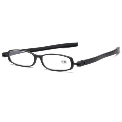 Mini Design Reading Glasses For Men Women Rotating Small Oval Presbyopia Eyewear Portable Unisex Reader Eyeglasses Mini Compact Slim Reading Glasses Lightweight Portable Readers
