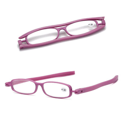 Mini Design Reading Glasses For Men Women Rotating Small Oval Presbyopia Eyewear Portable Unisex Reader Eyeglasses Mini Compact Slim Reading Glasses Lightweight Portable Readers