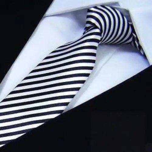 Modern Black And White Men Necktie Casual Business Meeting Formal Polyester Skinny Slim Necktie