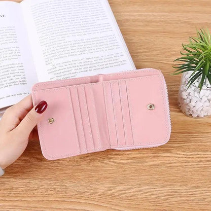 Modern PU Leather Card Holder Wallet Women Fashion Small Zipper Wallet Retro Mini Bags For Women