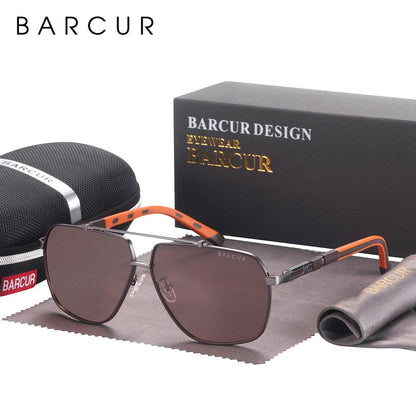 Modern Retro VIntage Luxury BARCUR Square Mens Sunglasses Polarized Driving Gradient Sun Glasses for Men UV400 Shades Eyewear Stevvex Big Frame sunglasses For Men