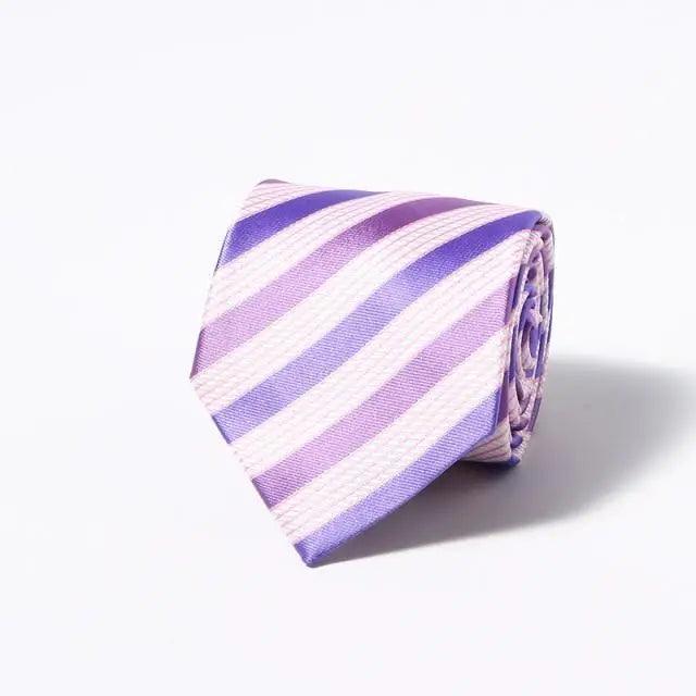 Modern Style Black Brown Wedding Neck Ties For Men Stylish Stripe Design Wedding And Casual Suit Neckties For Men