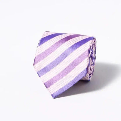 Modern Style Black Brown Wedding Neck Ties For Men Stylish Stripe Design Wedding And Casual Suit Neckties For Men