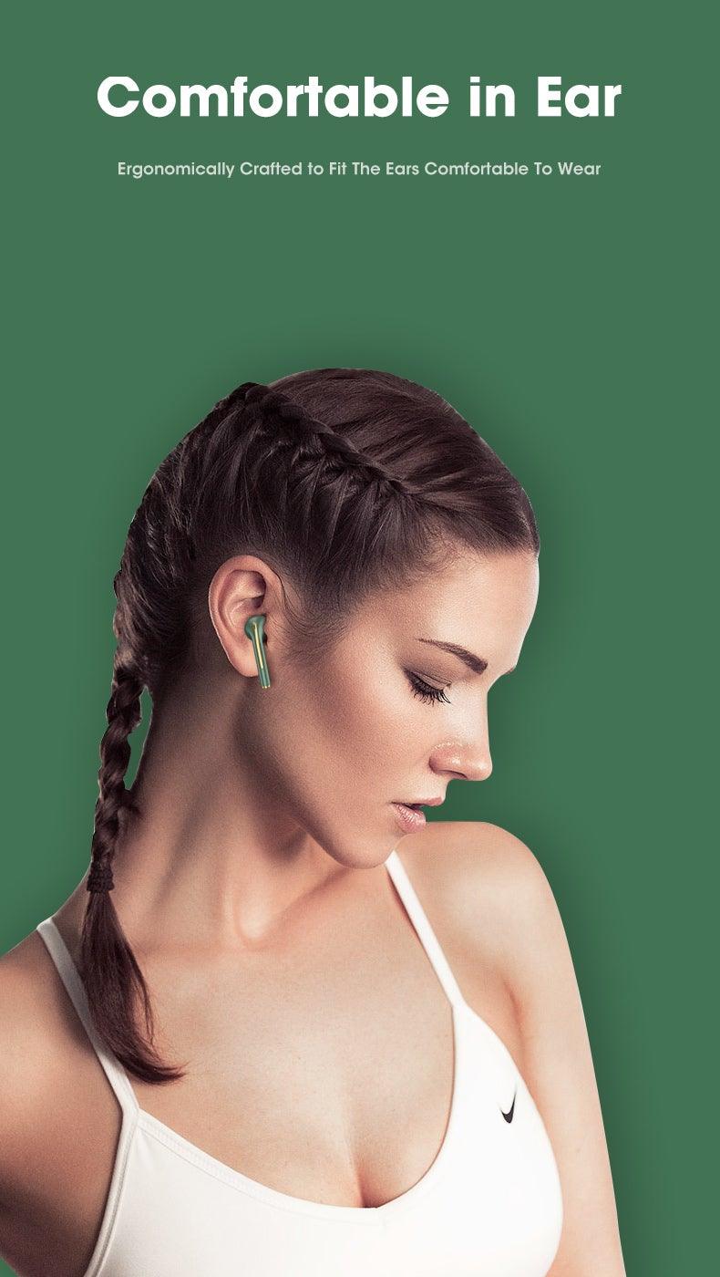 Modern White Wireless Bluetooth Headphones Waterproof HIFI-Sound Music Earphones For Outdoor Sport Workout Headset Sports Headphones Wireless Wearable Music Player Built-in Sweatproof Headphones With Charging Case Bluetooth 5.0