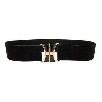 Modern Wide Fabric Strap Silver Metal Buckle Belts For Women Trendy Fashion Stretchable Classic Belts