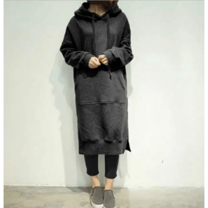 Modern Women Long Hoodies Autumn Winter Loose Hooded Sweatshirts Casual Oversized Sweatshirt Baggy Pullovers Dress Plus Size Super Soft Pullover Oversize Sweatshirt With Pocket