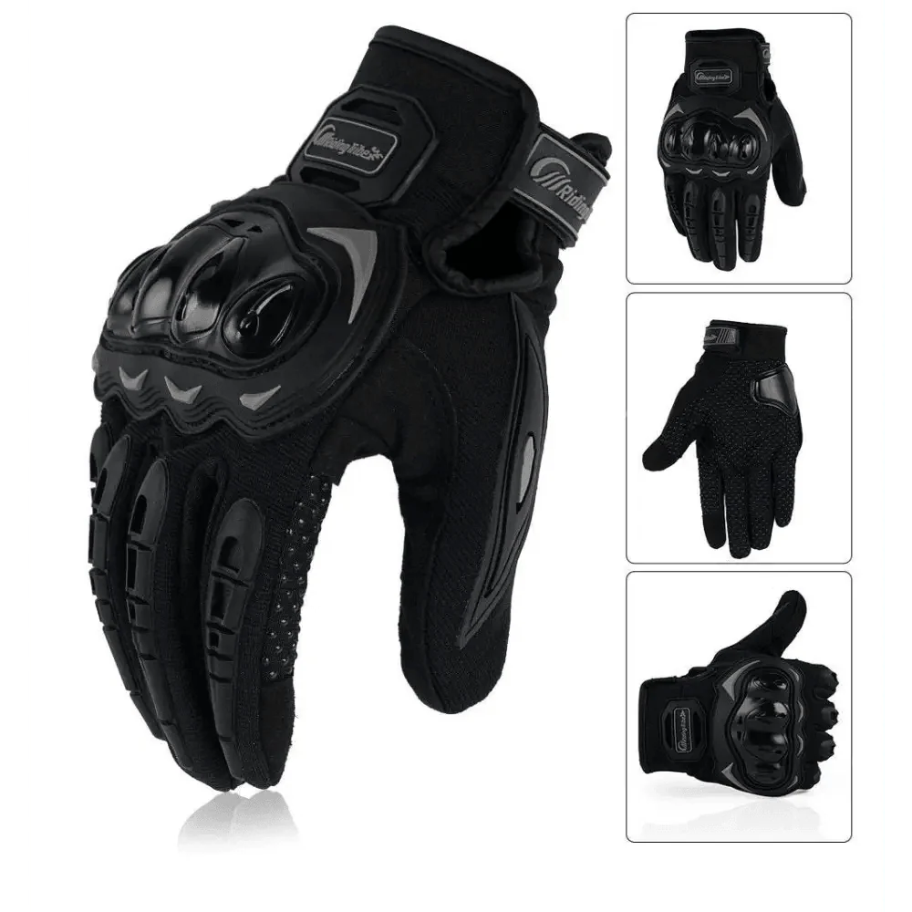 Motorcycle Breathable Glove Strong PVC Touch Screen Full Finger Motorbike Racing Riding Bicycle Summer Gloves