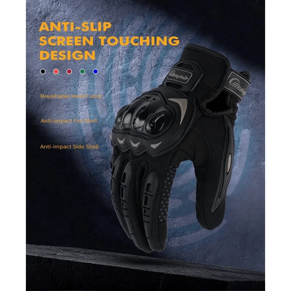 Motorcycle Breathable Glove Strong PVC Touch Screen Full Finger Motorbike Racing Riding Bicycle Summer Gloves