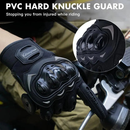 Motorcycle Breathable Glove Strong PVC Touch Screen Full Finger Motorbike Racing Riding Bicycle Summer Gloves