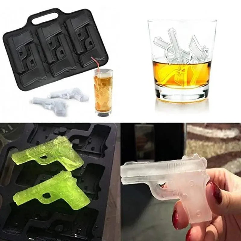 Octopus Ice Cube Maker Creative Silica Gel Gun Bullet Skull Shape Tray Mold Home Bar Party Cool Whiskey Wine Ice Cream Bar Tool