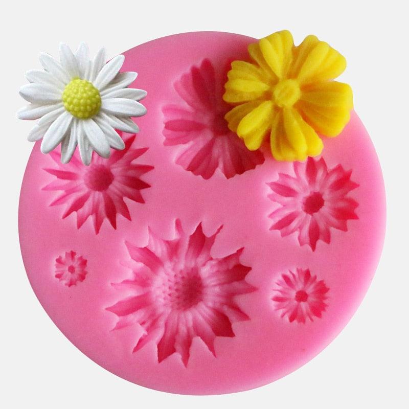 New 3D Flower Silicone Molds Fondant Craft Cake Candy Chocolate Sugarcraft Ice Pastry Baking Tool Mould Soap Mold Cake Decorator Flower Fondant Cake Mold