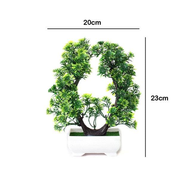 New Artificial Plants Pine Bonsai Potted  Decorative Green Small Trees Fake Flowers Ornament For Home Garden Decoration