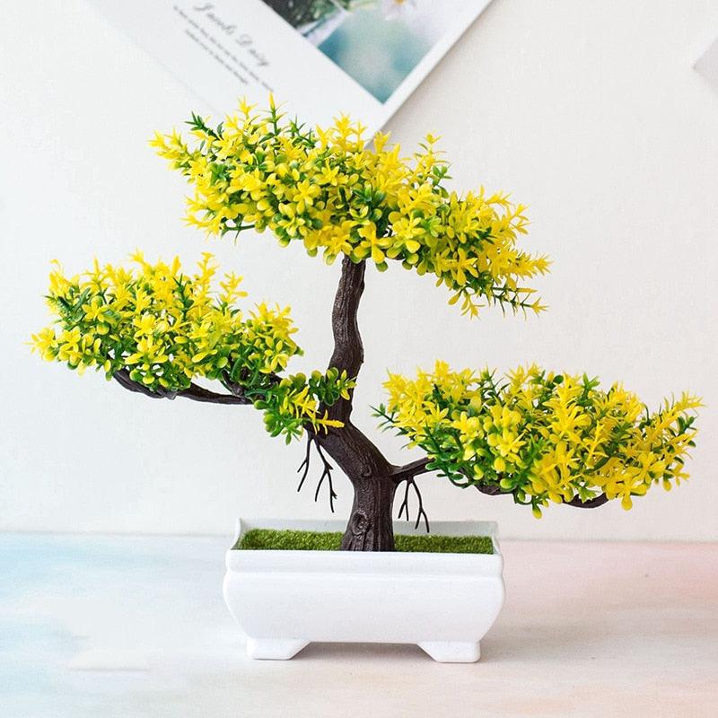 New Artificial Plants Pine Bonsai Potted  Decorative Green Small Trees Fake Flowers Ornament For Home Garden Decoration