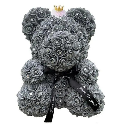 New Charming Diamond Rose Bears 40cm Artificial Flower Teddy Bears For Valentins's Day Mother's Day Birthday Gifts