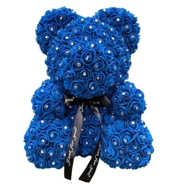 New Charming Diamond Rose Bears 40cm Artificial Flower Teddy Bears For Valentins's Day Mother's Day Birthday Gifts