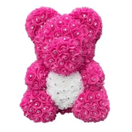 New Charming Diamond Rose Bears 40cm Artificial Flower Teddy Bears For Valentins's Day Mother's Day Birthday Gifts