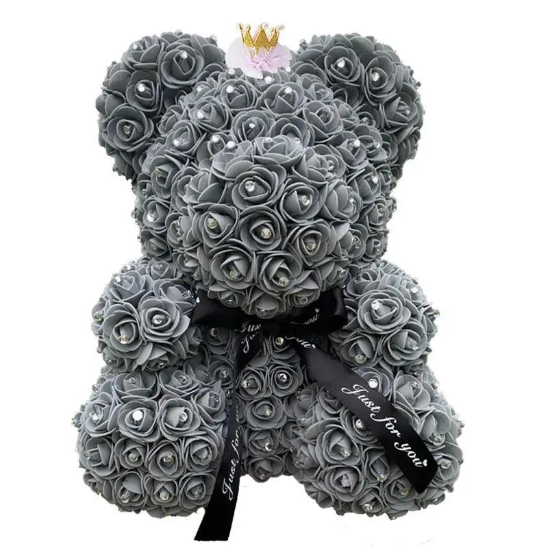 New Charming Diamond Rose Bears 40cm Artificial Flower Teddy Bears For Valentins's Day Mother's Day Birthday Gifts