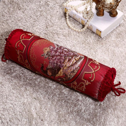 New Classical Luxury Cylindrical Cotton And Linen Pillow Roll Cushion Sofa Throw Polyester Cotton Linen Pillowcase Sofa Cushion Cover Backrest Home Chair Modern Colorful Design 15X50CM