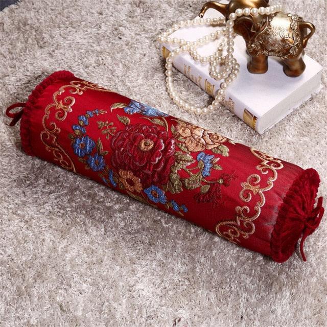 New Classical Luxury Cylindrical Cotton And Linen Pillow Roll Cushion Sofa Throw Polyester Cotton Linen Pillowcase Sofa Cushion Cover Backrest Home Chair Modern Colorful Design 15X50CM