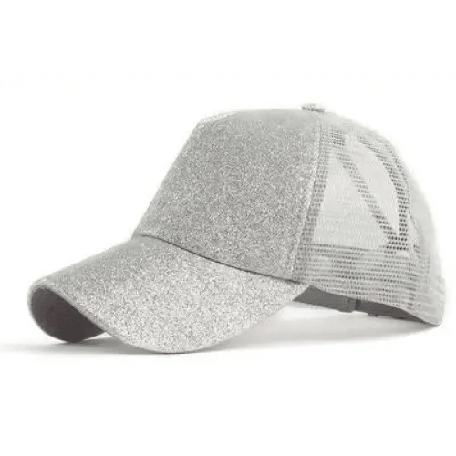 New Elegant Glitter Ponytail Baseball Caps Sequins Shining High Quality Fashionable Cap For Womens Messy Bun Adjustable Snapback Hip Hop Hat