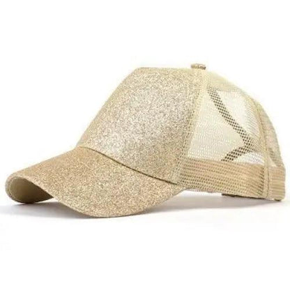 New Elegant Glitter Ponytail Baseball Caps Sequins Shining High Quality Fashionable Cap For Womens Messy Bun Adjustable Snapback Hip Hop Hat