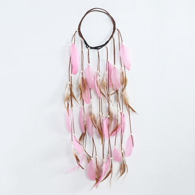 New Fashion Feather Rope Crown Hair Band Boho White Elastic Festival Headband for Women Fashion Female Gorgeous Hair Accessories For Women