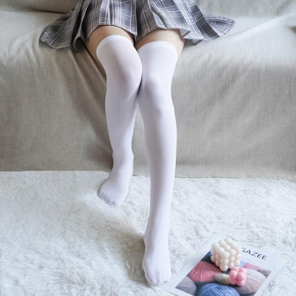 New Fashion Thigh High Stockings Solid Velvet Soft Flexible Over Knee Socks Tall Long Boot Stockings for Women